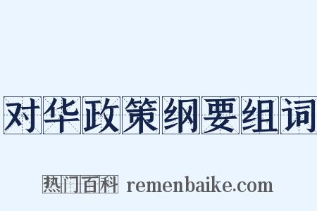 对华政策纲要组词是什么意思的图片